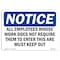 Signmission OSHA Notice Sign, 3.5" Height, All Employees Whose Work Does Not Require Sign, Landscape, 10PK OS-NS-D-35-L-10115-10PK - alternate 1